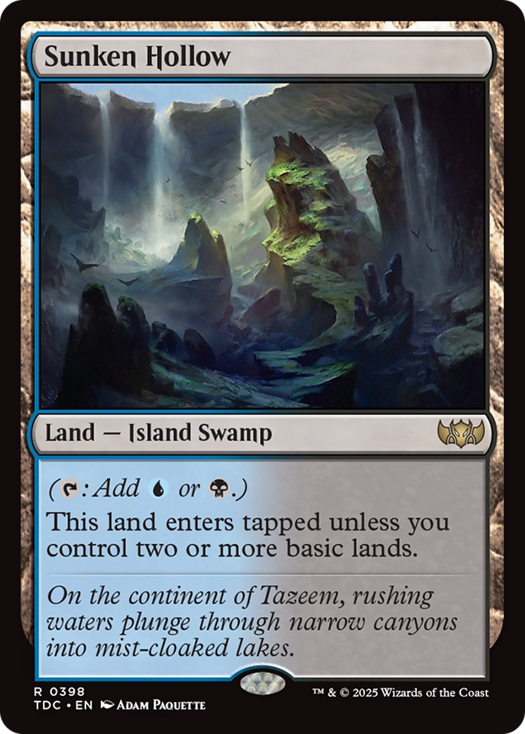 Sunken Hollow (TDC-398) - Tarkir: Dragonstorm Commander - Premium MTG Single from Wizards of the Coast - Just $0.08! Shop now at Game Crave Tournament Store