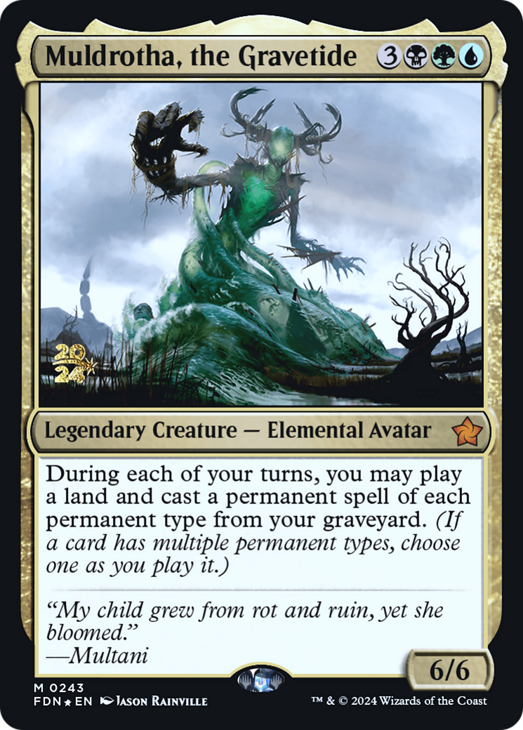Muldrotha, the Gravetide (PRE-243S) - Foundations Promos Foil - Premium MTG Single from Wizards of the Coast - Just $1.57! Shop now at Game Crave Tournament Store