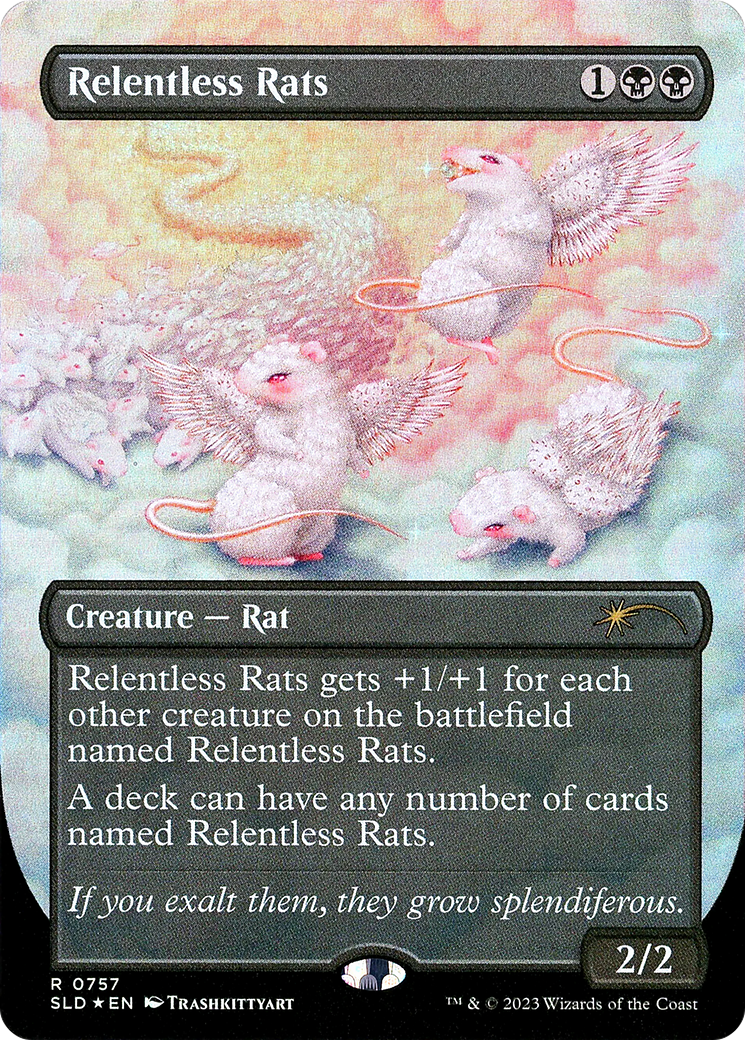 Relentless Rats (SLD-757) - Secret Lair Drop (Borderless) Foil - Premium MTG Single from Wizards of the Coast - Just $79.95! Shop now at Game Crave Tournament Store