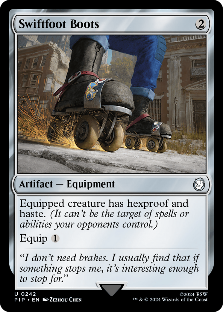 Swiftfoot Boots (PIP-242) - Fallout Foil - Premium MTG Single from Wizards of the Coast - Just $4.29! Shop now at Game Crave Tournament Store