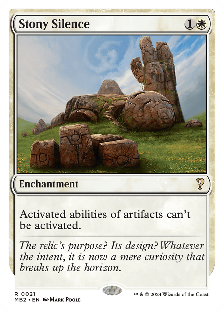 Stony Silence (MB2-021) - Mystery Booster 2 - Premium MTG Single from Wizards of the Coast - Just $3.02! Shop now at Game Crave Tournament Store