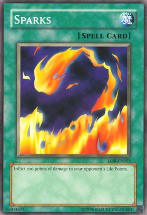 Sparks (LOB-EN055) - Legend of Blue Eyes White Dragon (Worldwide English) Unlimited - Premium Yugioh Single from Konami - Just $0.47! Shop now at Game Crave Tournament Store