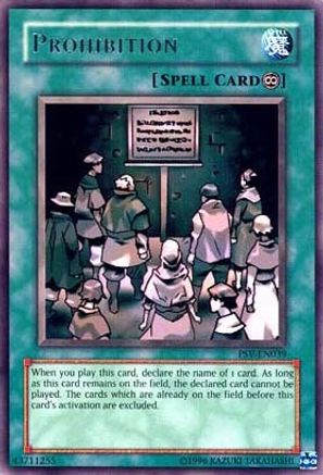 Prohibition (PSV-EN039) - Pharaoh's Servant (Worldwide English) Unlimited - Premium Yugioh Single from Konami - Just $0.94! Shop now at Game Crave Tournament Store