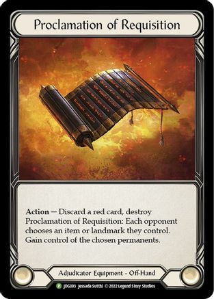 Proclamation of Requisition - JDG003 (JDG003) - Flesh and Blood: Promo Cards Cold Foil
