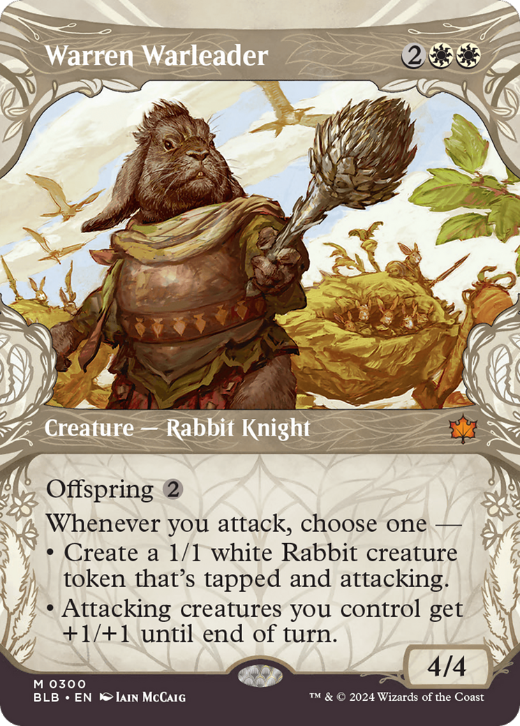 Warren Warleader (BLB-300) - Bloomburrow: (Showcase) Foil - Premium MTG Single from Wizards of the Coast - Just $3.56! Shop now at Game Crave Tournament Store