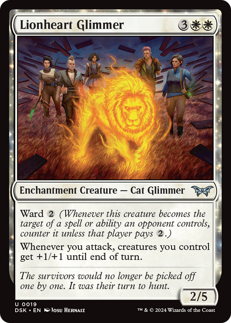 Lionheart Glimmer (DSK-019) - Duskmourn: House of Horror: (nyxtouched) - Premium MTG Single from Wizards of the Coast - Just $0.25! Shop now at Game Crave Tournament Store