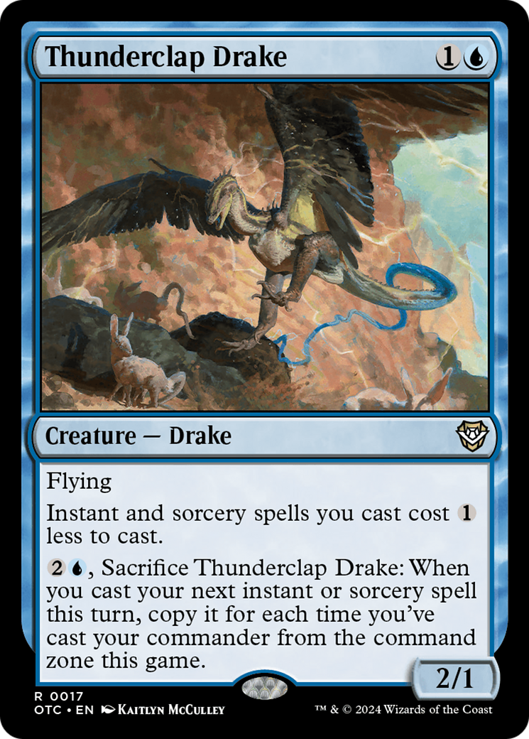 Thunderclap Drake (OTC-017) - Outlaws of Thunder Junction Commander - Premium MTG Single from Wizards of the Coast - Just $2.88! Shop now at Game Crave Tournament Store