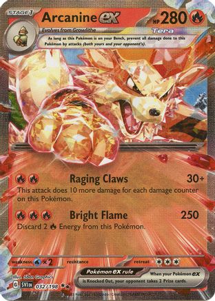 Arcanine ex - 032/198 32 - SV01 Scarlet & Violet Base Set Holofoil