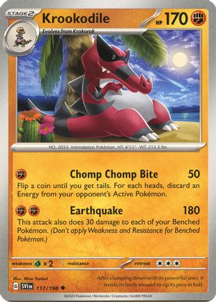 Krookodile 117 - SV01 Scarlet & Violet Base Set Reverse Holofoil