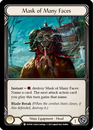 Mask of Many Faces (OUT049) - Outsiders Cold Foil