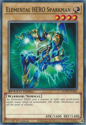 Elemental HERO Sparkman (SGX3-ENA05) - Speed Duel GX: Duelists of Shadows 1st Edition - Premium Yugioh Single from Konami - Just $0.25! Shop now at Game Crave Tournament Store