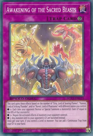 Awakening of the Sacred Beasts (SGX3-ENG15) - Speed Duel GX: Duelists of Shadows 1st Edition - Premium Yugioh Single from Konami - Just $0.25! Shop now at Game Crave Tournament Store