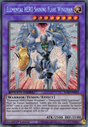 Elemental HERO Shining Flare Wingman (Secret Rare) (SGX3-ENI25) - Speed Duel GX: Duelists of Shadows 1st Edition - Premium Yugioh Single from Konami - Just $0.76! Shop now at Game Crave Tournament Store