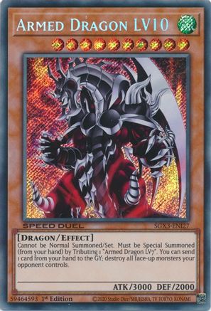 Armed Dragon LV10 (Secret Rare) (SGX3-ENI27) - Speed Duel GX: Duelists of Shadows 1st Edition - Premium Yugioh Single from Konami - Just $0.60! Shop now at Game Crave Tournament Store