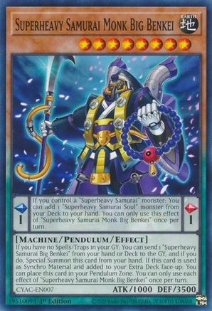 Superheavy Samurai Monk Big Benkei (CYAC-EN007) - Cyberstorm Access 1st Edition - Premium Yugioh Single from Konami - Just $0.25! Shop now at Game Crave Tournament Store