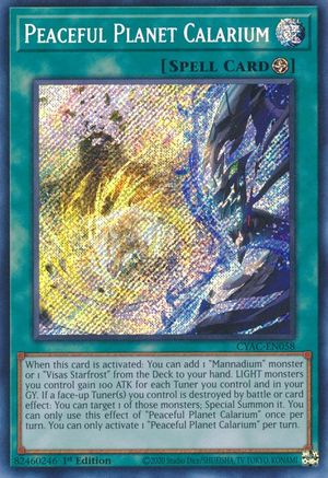 Peaceful Planet Calarium (CYAC-EN058) - Cyberstorm Access 1st Edition - Premium Yugioh Single from Konami - Just $0.63! Shop now at Game Crave Tournament Store