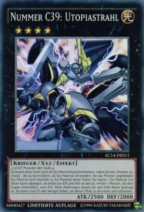 Number C39: Utopia Ray (German) - "Nummer C39: Utopiastrahl" (AC14-DE011) - Advent Calendar 2014 (Adventskalender ZEXAL-Edition) Limited - Premium Yugioh Single from Konami - Just $4! Shop now at Game Crave Tournament Store