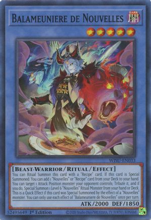 Balameuniere de Nouvelles (WISU-EN033) - Wild Survivors 1st Edition - Premium Yugioh Single from Konami - Just $0.25! Shop now at Game Crave Tournament Store