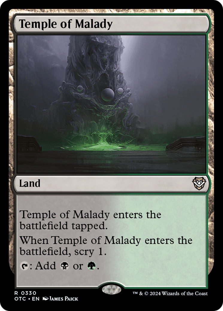Temple of Malady (OTC-330) - Outlaws of Thunder Junction Commander - Premium MTG Single from Wizards of the Coast - Just $0.25! Shop now at Game Crave Tournament Store