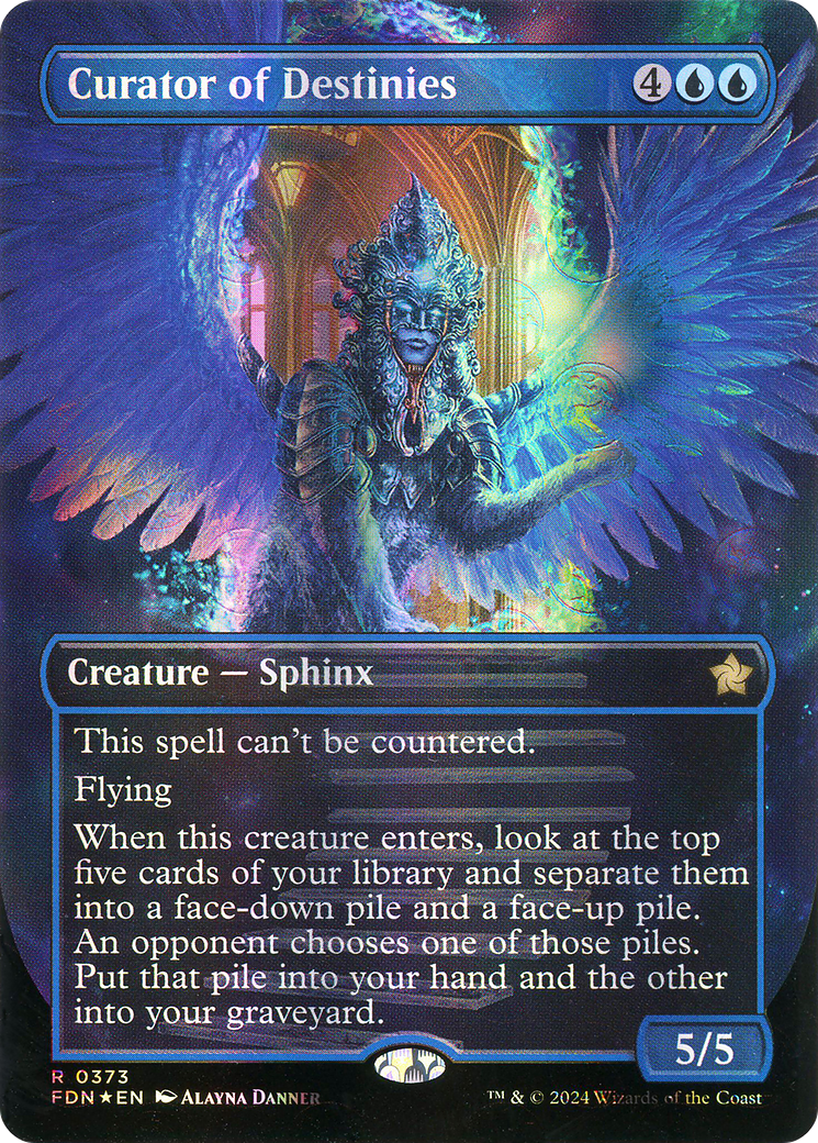 Curator of Destinies (FDN-373) - Foundations (Borderless) Foil - Premium MTG Single from Wizards of the Coast - Just $3.75! Shop now at Game Crave Tournament Store