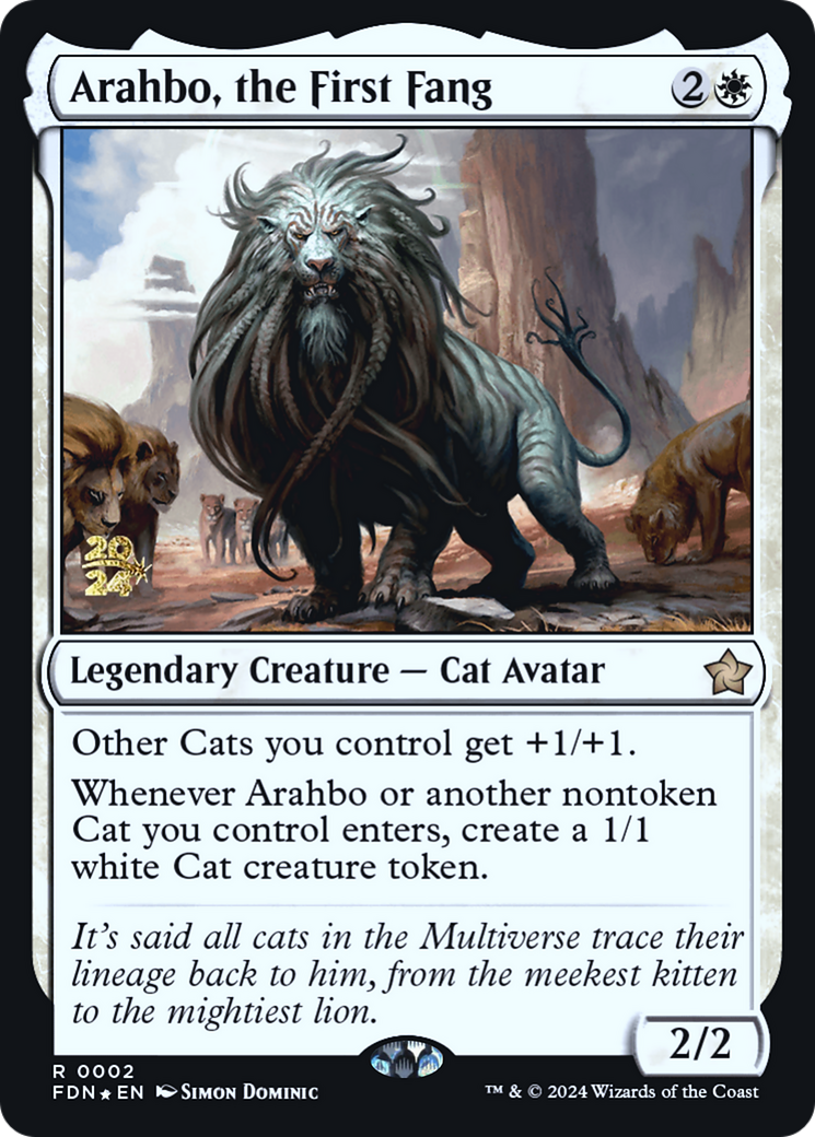 Arahbo, the First Fang (PRE-02S) - Foundations Promos Foil - Premium MTG Single from Wizards of the Coast - Just $0.36! Shop now at Game Crave Tournament Store