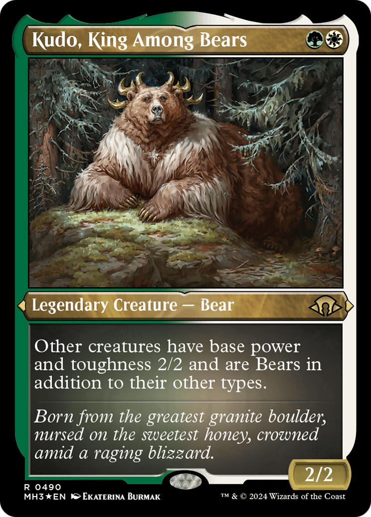 Kudo, King Among Bears (MH3-490) - Modern Horizons 3 Etched Foil - Premium MTG Single from Wizards of the Coast - Just $0.79! Shop now at Game Crave Tournament Store