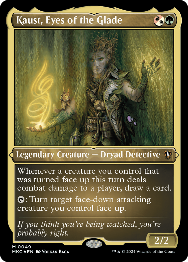Kaust, Eyes of the Glade (MKC-049) - Murders at Karlov Manor Commander Etched Foil - Premium MTG Single from Wizards of the Coast - Just $0.26! Shop now at Game Crave Tournament Store