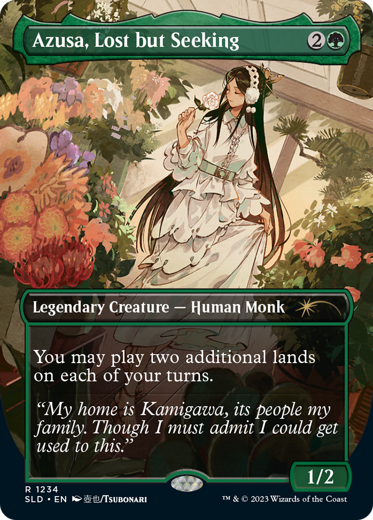 Azusa, Lost but Seeking (SLD-1234) - Secret Lair Drop (Borderless) Foil - Premium MTG Single from Wizards of the Coast - Just $55.18! Shop now at Game Crave Tournament Store