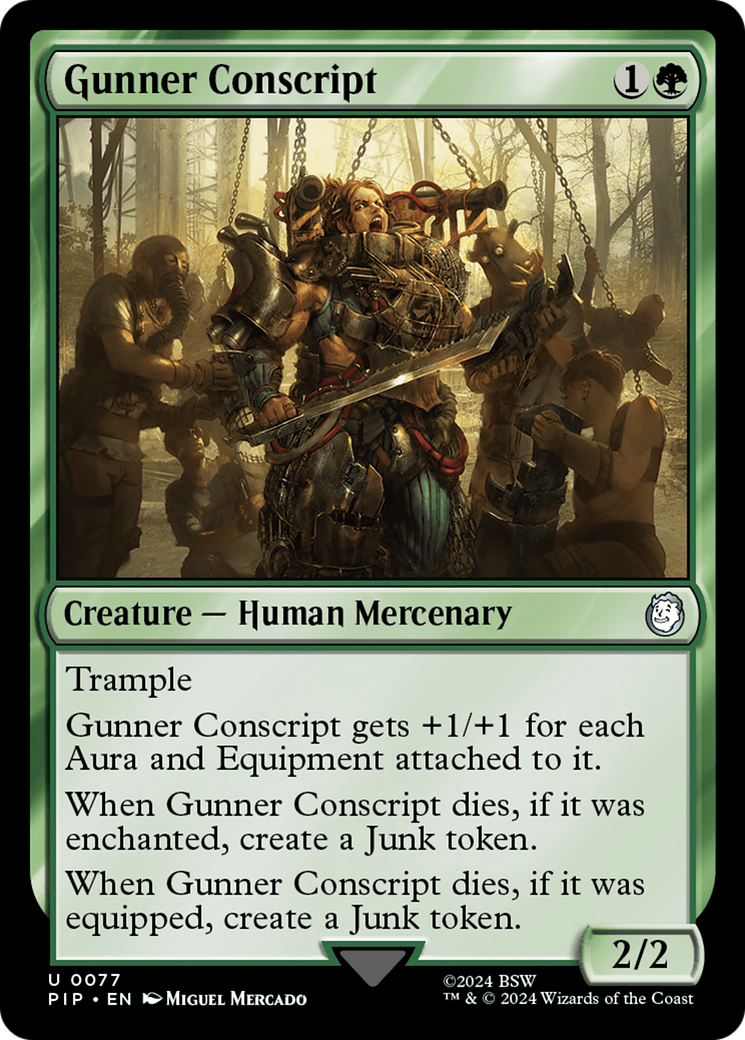 Gunner Conscript (PIP-077) - Fallout Foil - Premium MTG Single from Wizards of the Coast - Just $0.35! Shop now at Game Crave Tournament Store