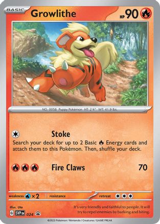 Growlithe - 024 (Cosmo Holo) 24 - SV Scarlet & Violet Promo Cards Holofoil