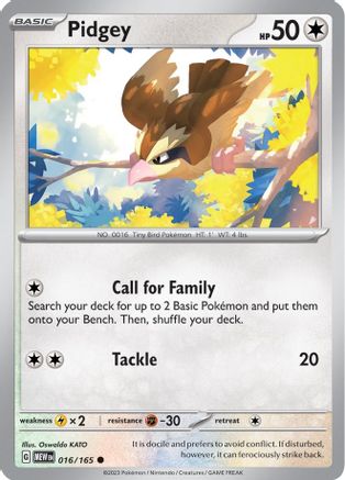 Pidgey 16 - SV Scarlet and Violet 151 Reverse Holofoil
