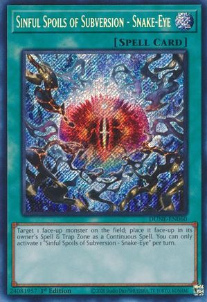 Sinful Spoils of Subversion - Snake-Eye (DUNE-EN060) - Duelist Nexus 1st Edition - Premium Yugioh Single from Konami - Just $3.66! Shop now at Game Crave Tournament Store