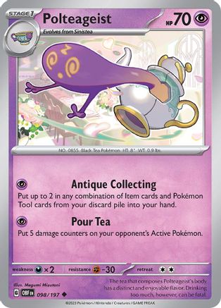 Polteageist 98 - SV03 Obsidian Flames Reverse Holofoil