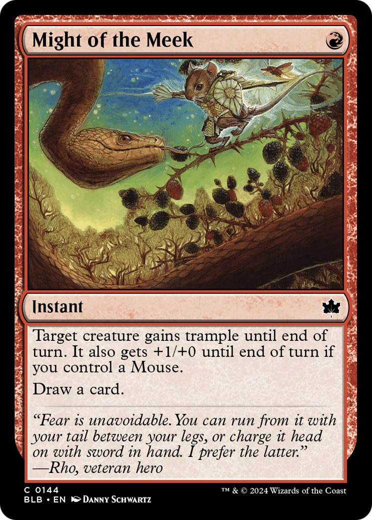 Might of the Meek (BLB-144) - Bloomburrow Foil - Premium MTG Single from Wizards of the Coast - Just $0.25! Shop now at Game Crave Tournament Store