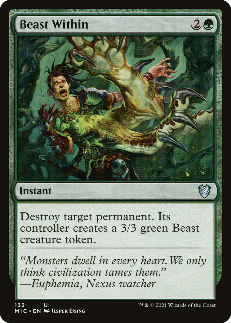 Beast Within (MIC-133) - Midnight Hunt Commander - Premium MTG Single from Wizards of the Coast - Just $0.30! Shop now at Game Crave Tournament Store