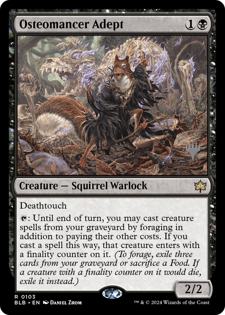 Osteomancer Adept (PBLB-103P) - Bloomburrow Promos Foil - Premium MTG Single from Wizards of the Coast - Just $1.96! Shop now at Game Crave Tournament Store