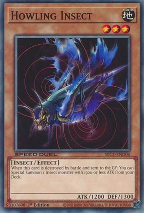 Howling Insect (SBC1-END06) - Speed Duel: Streets of Battle City 1st Edition - Premium Yugioh Single from Konami - Just $0.25! Shop now at Game Crave Tournament Store