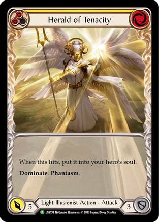 Herald of Tenacity (Yellow) - LGS174 (LGS174) - Flesh and Blood: Promo Cards Rainbow Foil