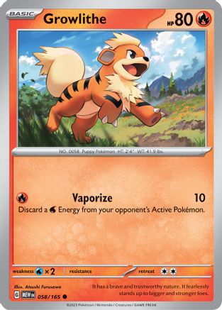 Growlithe 58 - SV Scarlet and Violet 151 Reverse Holofoil