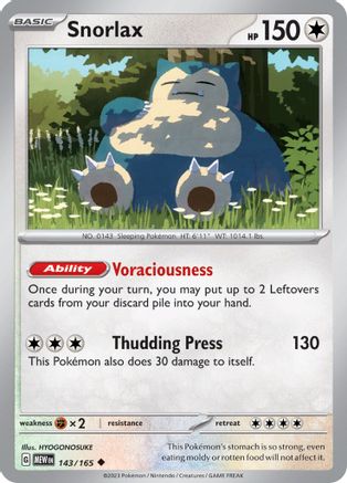 Snorlax 143 - SV Scarlet and Violet 151 Reverse Holofoil