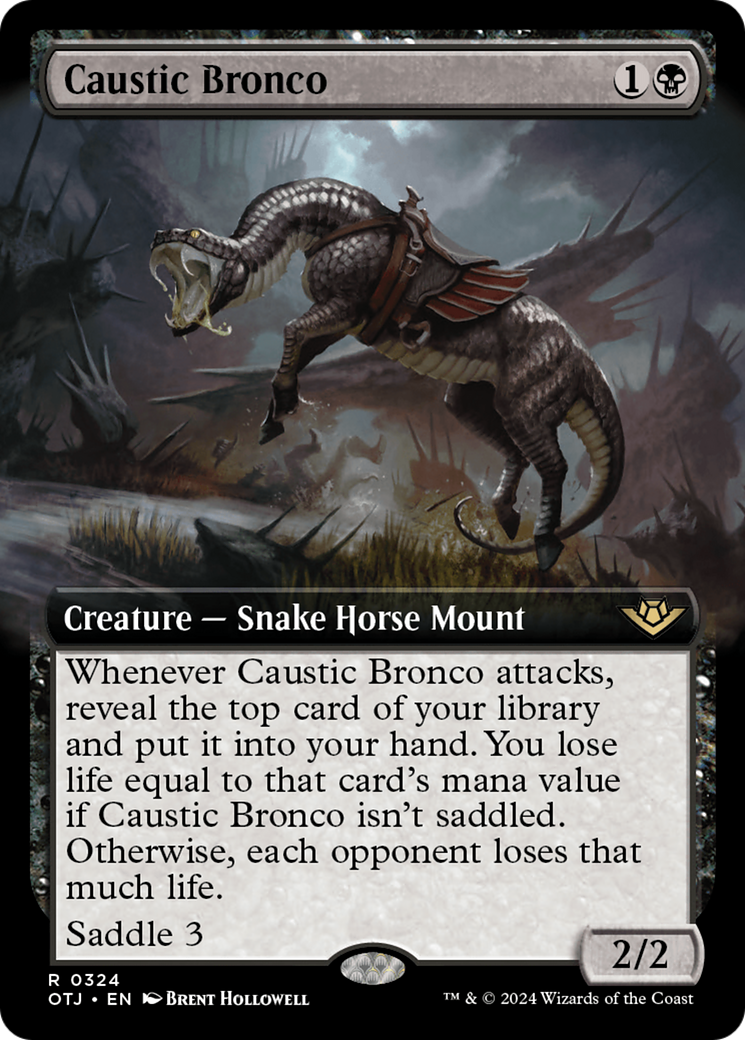 Caustic Bronco (OTJ-324) - Outlaws of Thunder Junction: (Extended Art) Foil - Premium MTG Single from Wizards of the Coast - Just $1.55! Shop now at Game Crave Tournament Store