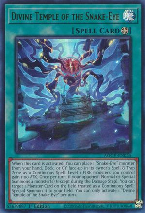 Divine Temple of the Snake-Eye (AGOV-EN056) - Age of Overlord 1st Edition - Premium Yugioh Single from Konami - Just $0.66! Shop now at Game Crave Tournament Store