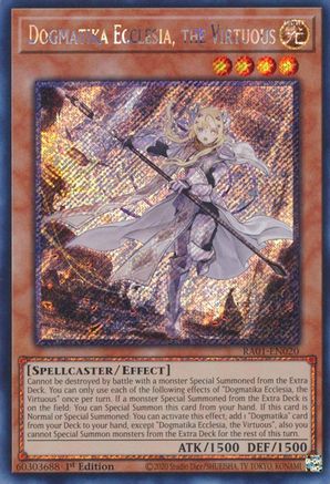 Dogmatika Ecclesia, the Virtuous (Platinum Secret Rare) (RA01-EN020) - 25th Anniversary Rarity Collection 1st Edition - Premium Yugioh Single from Konami - Just $0.83! Shop now at Game Crave Tournament Store