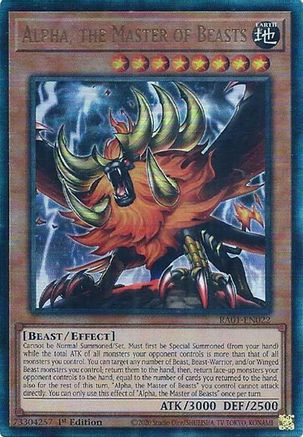 Alpha, the Master of Beasts (PUR) (RA01-EN022) - 25th Anniversary Rarity Collection 1st Edition - Premium Yugioh Single from Konami - Just $0.30! Shop now at Game Crave Tournament Store