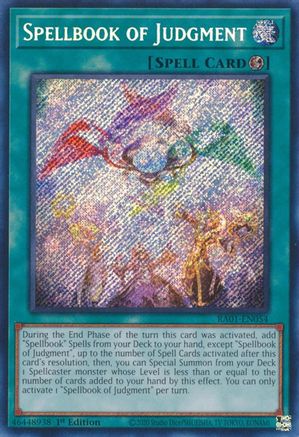 Spellbook of Judgment (Secret Rare) (RA01-EN054) - 25th Anniversary Rarity Collection 1st Edition - Premium Yugioh Single from Konami - Just $0.25! Shop now at Game Crave Tournament Store