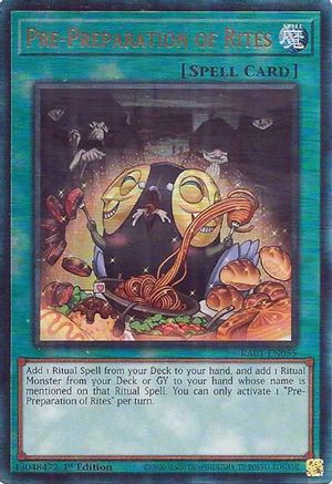 Pre-Preparation of Rites (PUR) (RA01-EN055) - 25th Anniversary Rarity Collection 1st Edition - Premium Yugioh Single from Konami - Just $3.12! Shop now at Game Crave Tournament Store