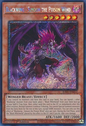 Blackwing - Simoon the Poison Wind (Platinum Secret Rare) (RA01-EN012) - 25th Anniversary Rarity Collection 1st Edition - Premium Yugioh Single from Konami - Just $0.41! Shop now at Game Crave Tournament Store