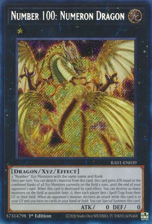 Number 100: Numeron Dragon (Secret Rare) (RA01-EN039) - 25th Anniversary Rarity Collection 1st Edition - Premium Yugioh Single from Konami - Just $0.25! Shop now at Game Crave Tournament Store