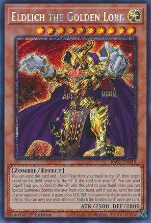 Eldlich the Golden Lord (Platinum Secret Rare) (RA01-EN019) - 25th Anniversary Rarity Collection 1st Edition - Premium Yugioh Single from Konami - Just $0.48! Shop now at Game Crave Tournament Store