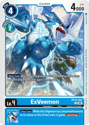ExVeemon (NYCC 2023 Demo Deck) (BT12-022) - Across Time - Premium Digimon Single from Bandai - Just $0.08! Shop now at Game Crave Tournament Store